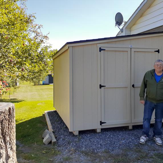 Lean-to style shed beige
