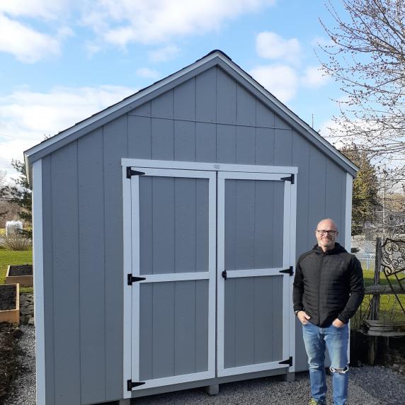 Painted Garden Storage Shed with Double Doors and window