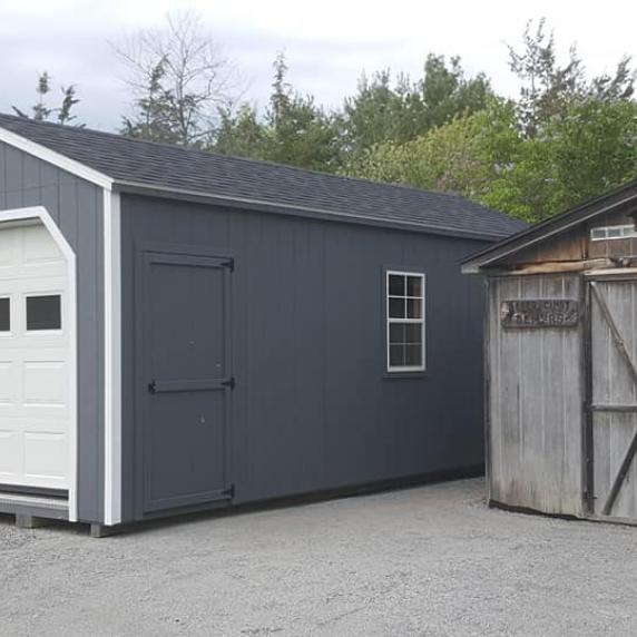 upgrade your shed with better way sheds 12x24 cottage garage dark grey with white trim