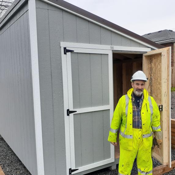 lean2 storage shed metal roof